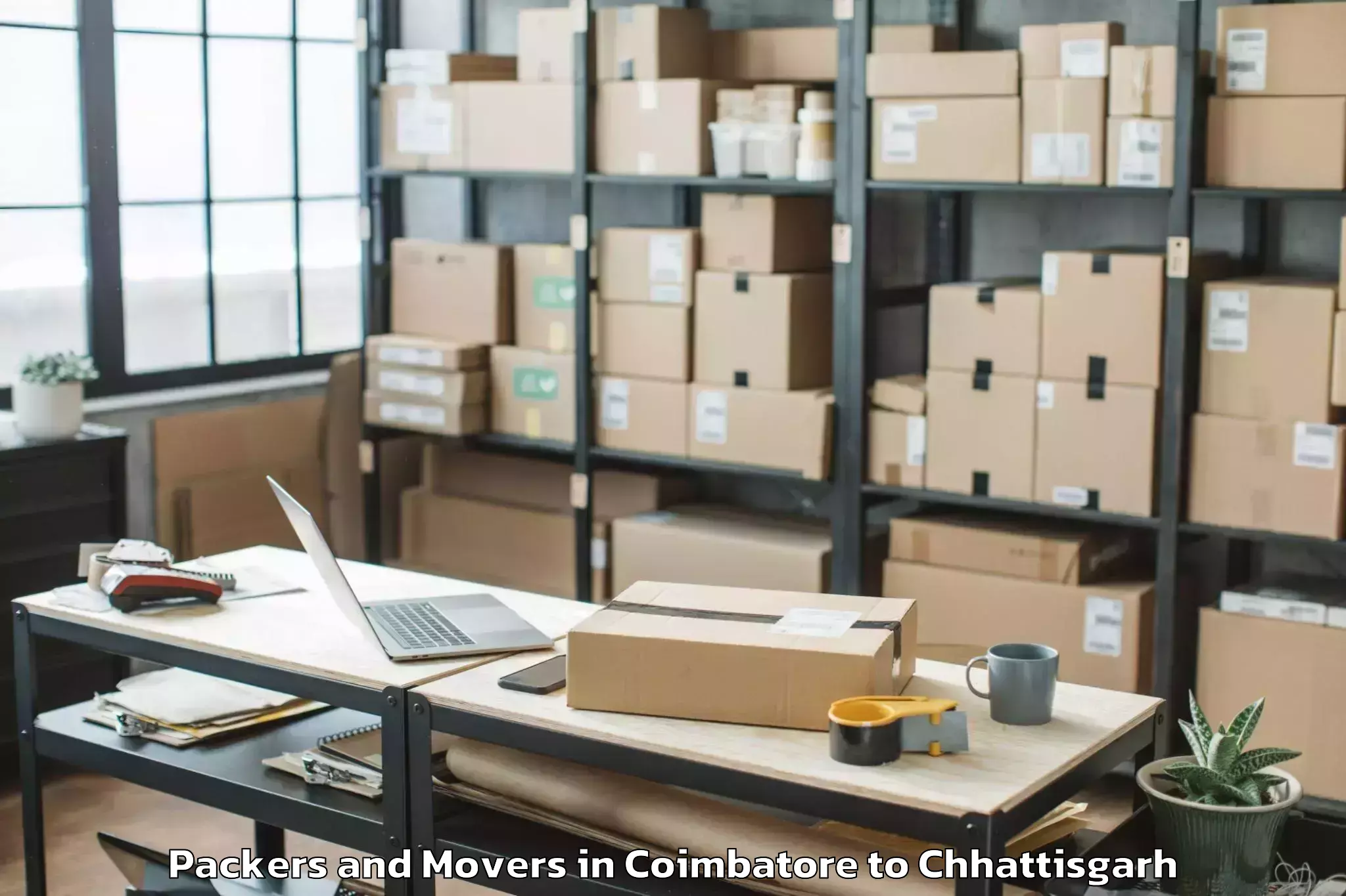 Hassle-Free Coimbatore to Bhanupratappur Packers And Movers